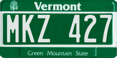 VT license plate MKZ427