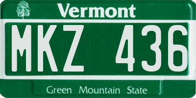VT license plate MKZ436