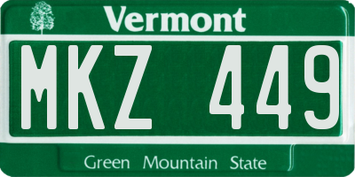 VT license plate MKZ449