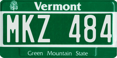 VT license plate MKZ484