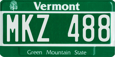 VT license plate MKZ488