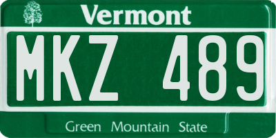 VT license plate MKZ489