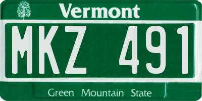 VT license plate MKZ491