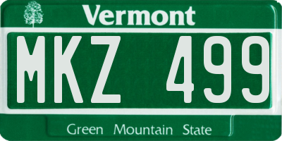 VT license plate MKZ499