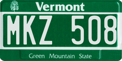 VT license plate MKZ508