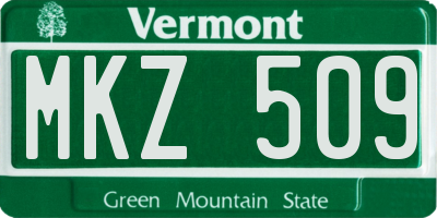 VT license plate MKZ509