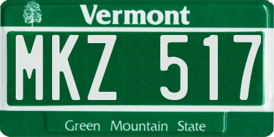 VT license plate MKZ517