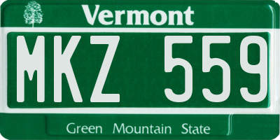 VT license plate MKZ559