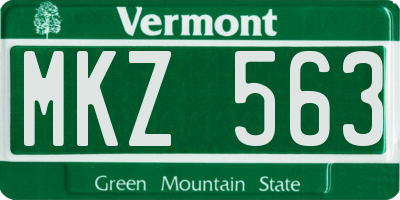 VT license plate MKZ563