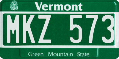 VT license plate MKZ573