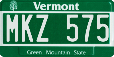 VT license plate MKZ575