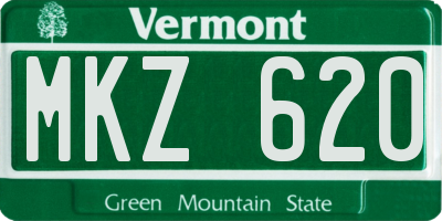 VT license plate MKZ620