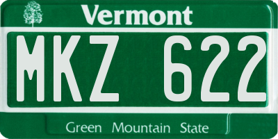 VT license plate MKZ622