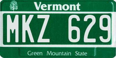 VT license plate MKZ629