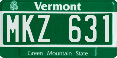 VT license plate MKZ631