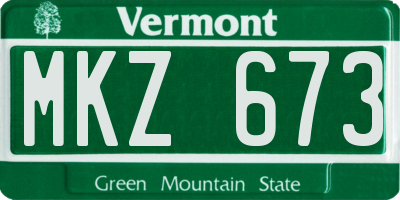 VT license plate MKZ673