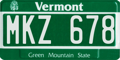 VT license plate MKZ678