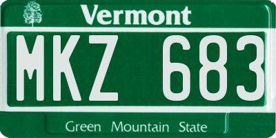 VT license plate MKZ683