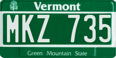 VT license plate MKZ735