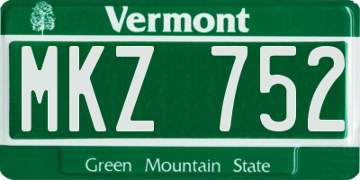 VT license plate MKZ752