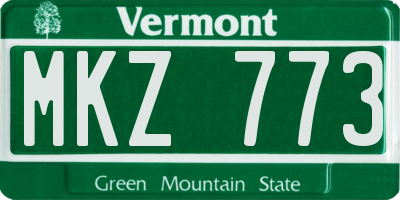 VT license plate MKZ773
