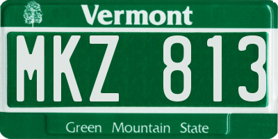 VT license plate MKZ813