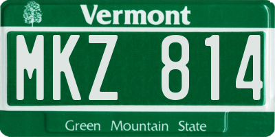VT license plate MKZ814