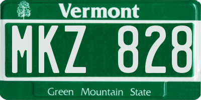 VT license plate MKZ828