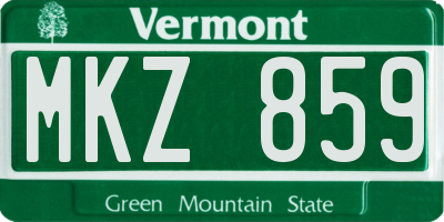 VT license plate MKZ859