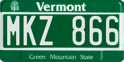 VT license plate MKZ866