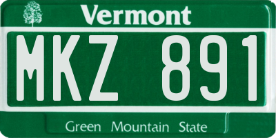 VT license plate MKZ891