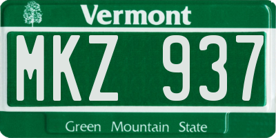 VT license plate MKZ937