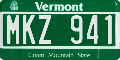 VT license plate MKZ941