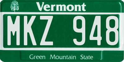 VT license plate MKZ948