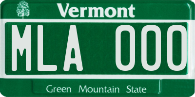 VT license plate MLA000