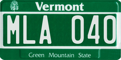 VT license plate MLA040