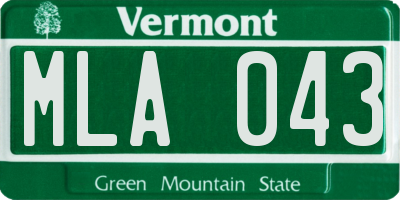 VT license plate MLA043