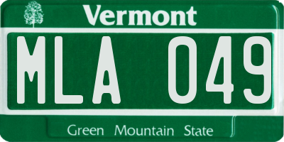 VT license plate MLA049