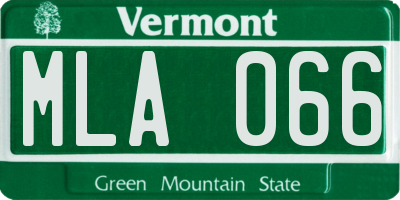 VT license plate MLA066