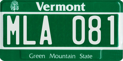 VT license plate MLA081