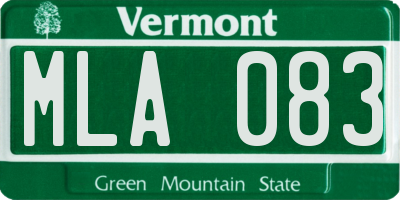 VT license plate MLA083