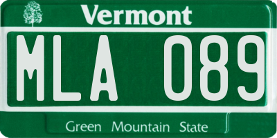VT license plate MLA089