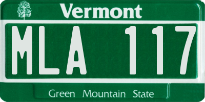 VT license plate MLA117