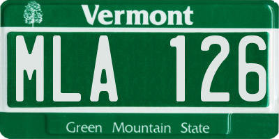 VT license plate MLA126