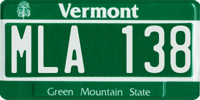VT license plate MLA138