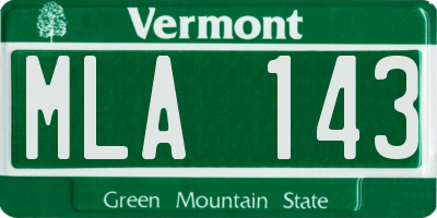 VT license plate MLA143