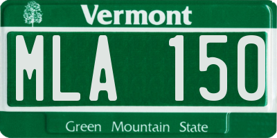VT license plate MLA150