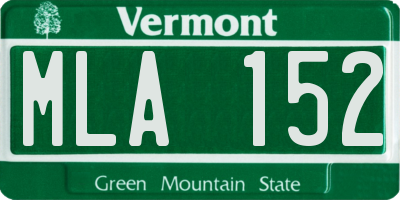 VT license plate MLA152