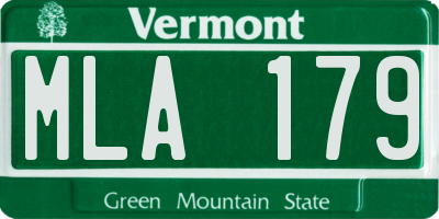 VT license plate MLA179
