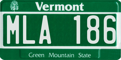 VT license plate MLA186